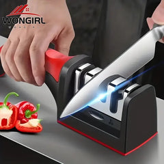 4-Stage Kitchen Knife Sharpener - Easy Manual Sharpening