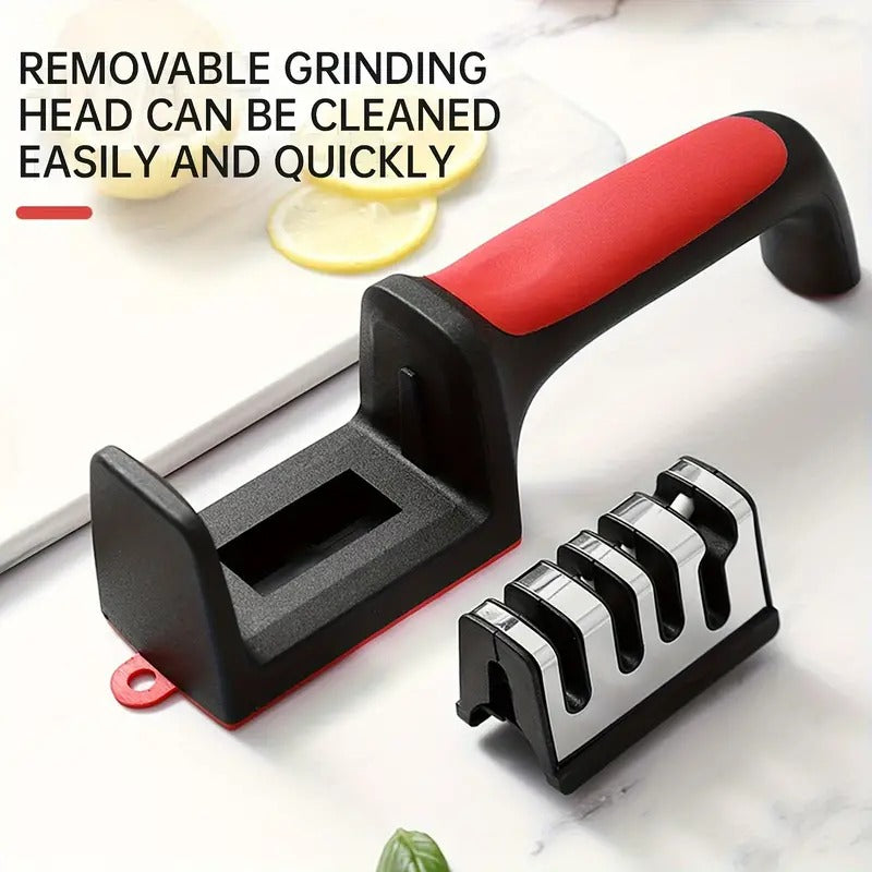 4-Stage Kitchen Knife Sharpener - Easy Manual Sharpening